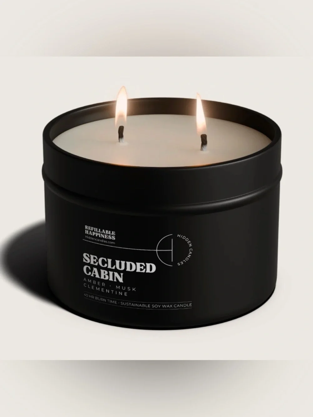 NEW Hidden Candles SECLUDED CABIN CANDLE 10.6 OZ – BERGAMOT, CEDARWOOD & AMBER